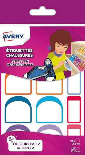Avery AV-CHAUS12 Etiket Voor Op Schoenen Assorti