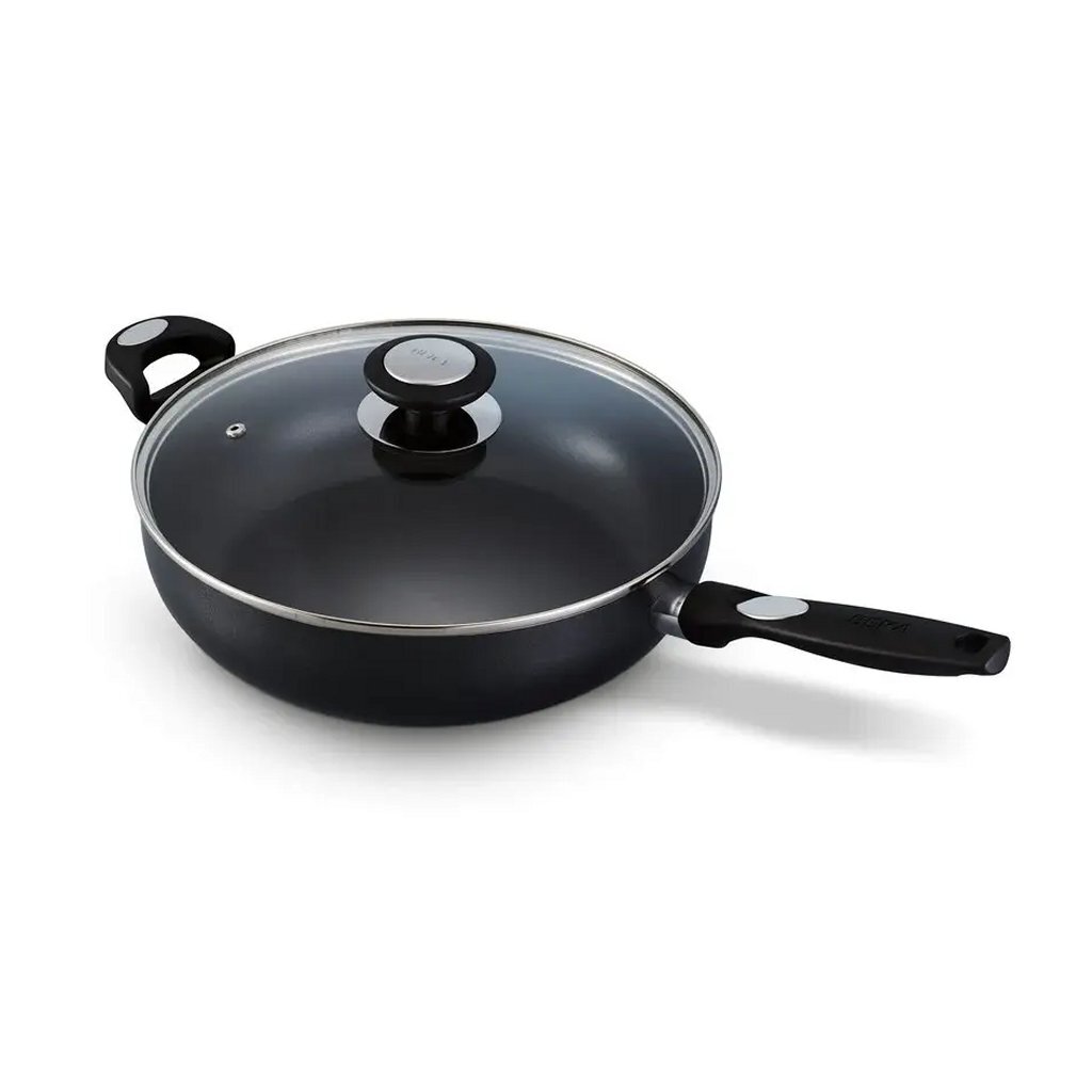 Beka Pro Induc Hapjespan met Glazen Deksel 28 cm Zwart