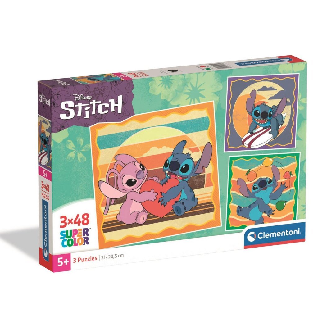 Clementoni Supercolor Puzzel Disney Stitch 3x48 Stukjes