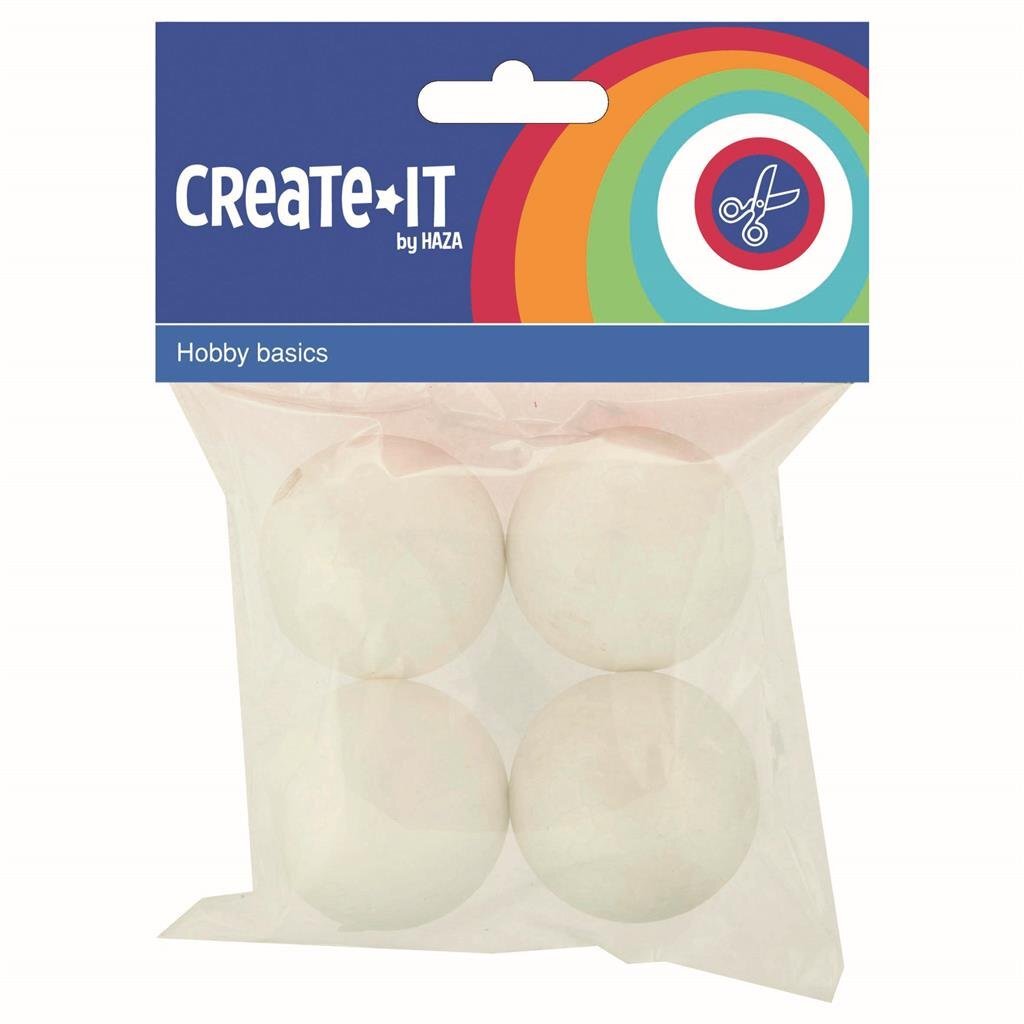 Create It Polystyreen Bollen 4.5 cm 4 Stuks