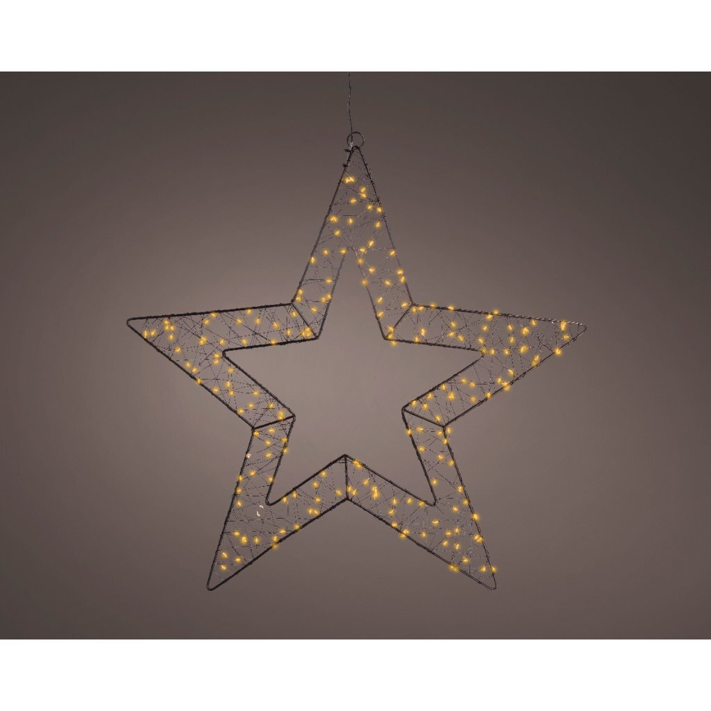 Decoratie Metalen LED Ster 1x58x58 cm Zwart