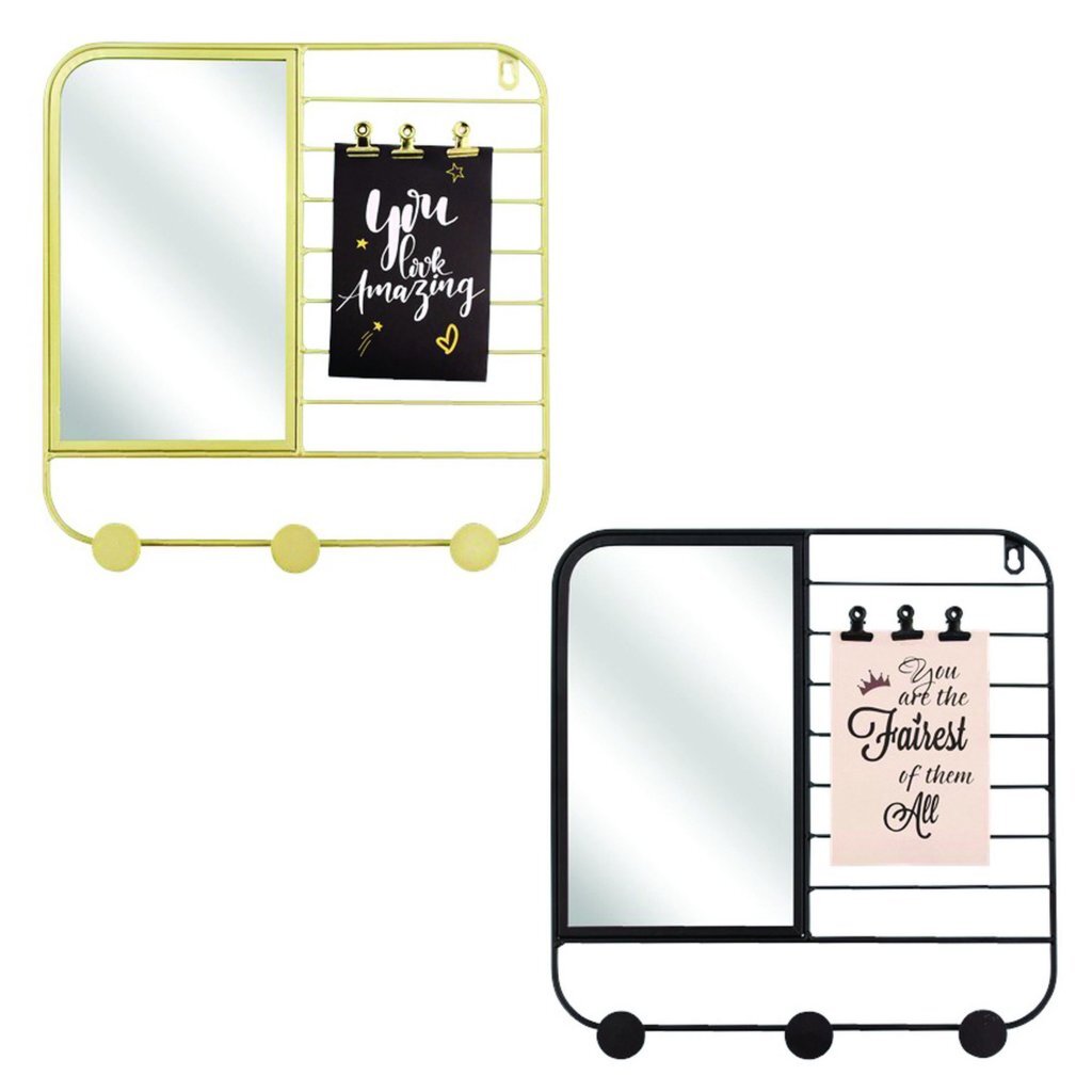 Decoratie Wandrek 32x2x33 cm Metaal/Zwart/Goud Assorti