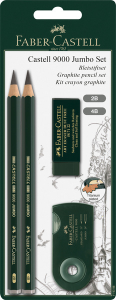 Faber Castell FC-119398 Potloodset Faber-Castell 9000 Jumbo 2B
