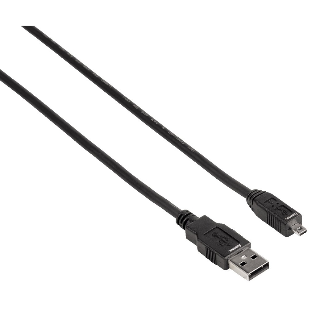 Hama Mini USB 2.0 Kabel A-B Mini 180 cm Zwart