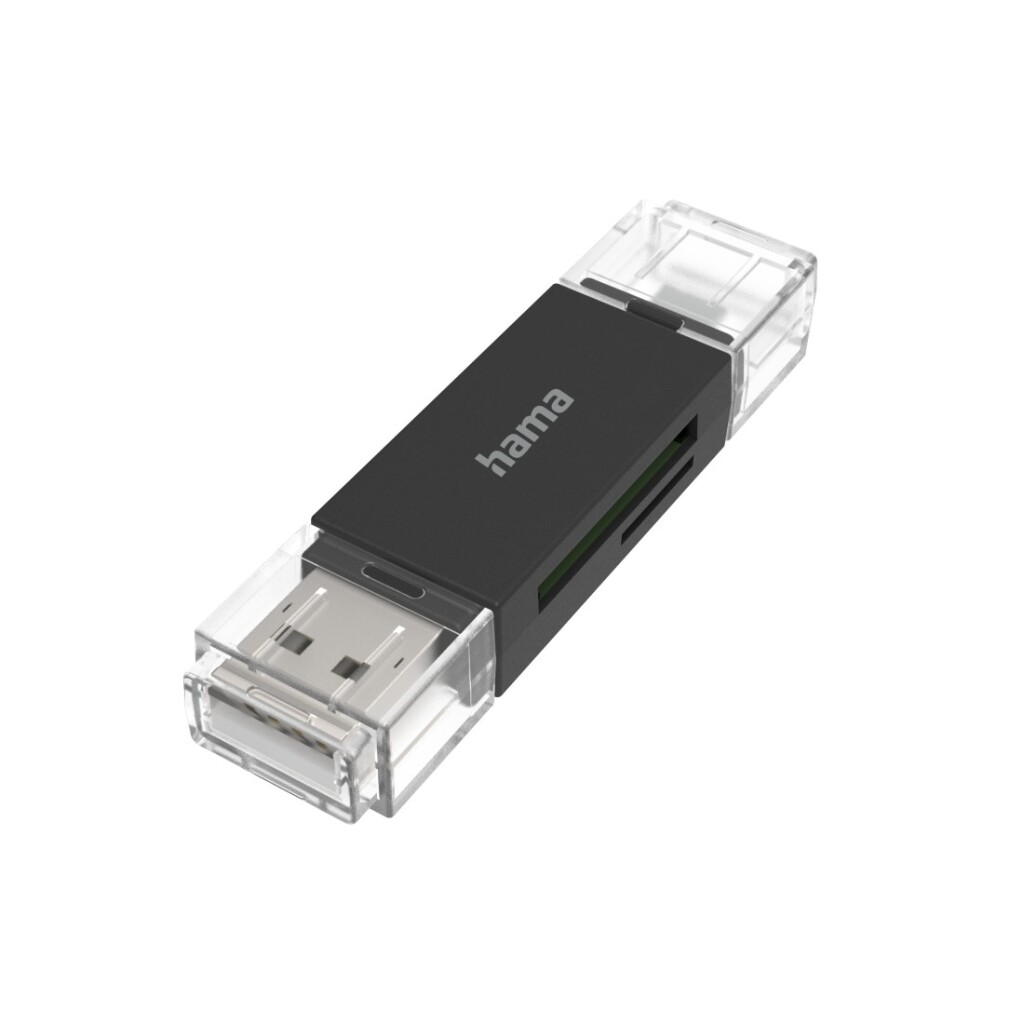 Hama USB-kaartlezer OTG USB-A + Micro-USB USB 2.0 SD/microSD