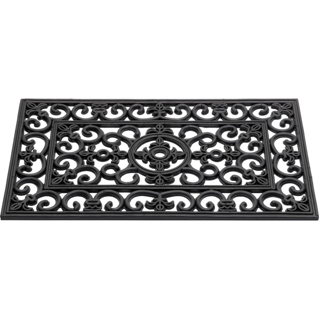 Hamat Rubberen Deurmat French Lilly 45x75 cm Zwart