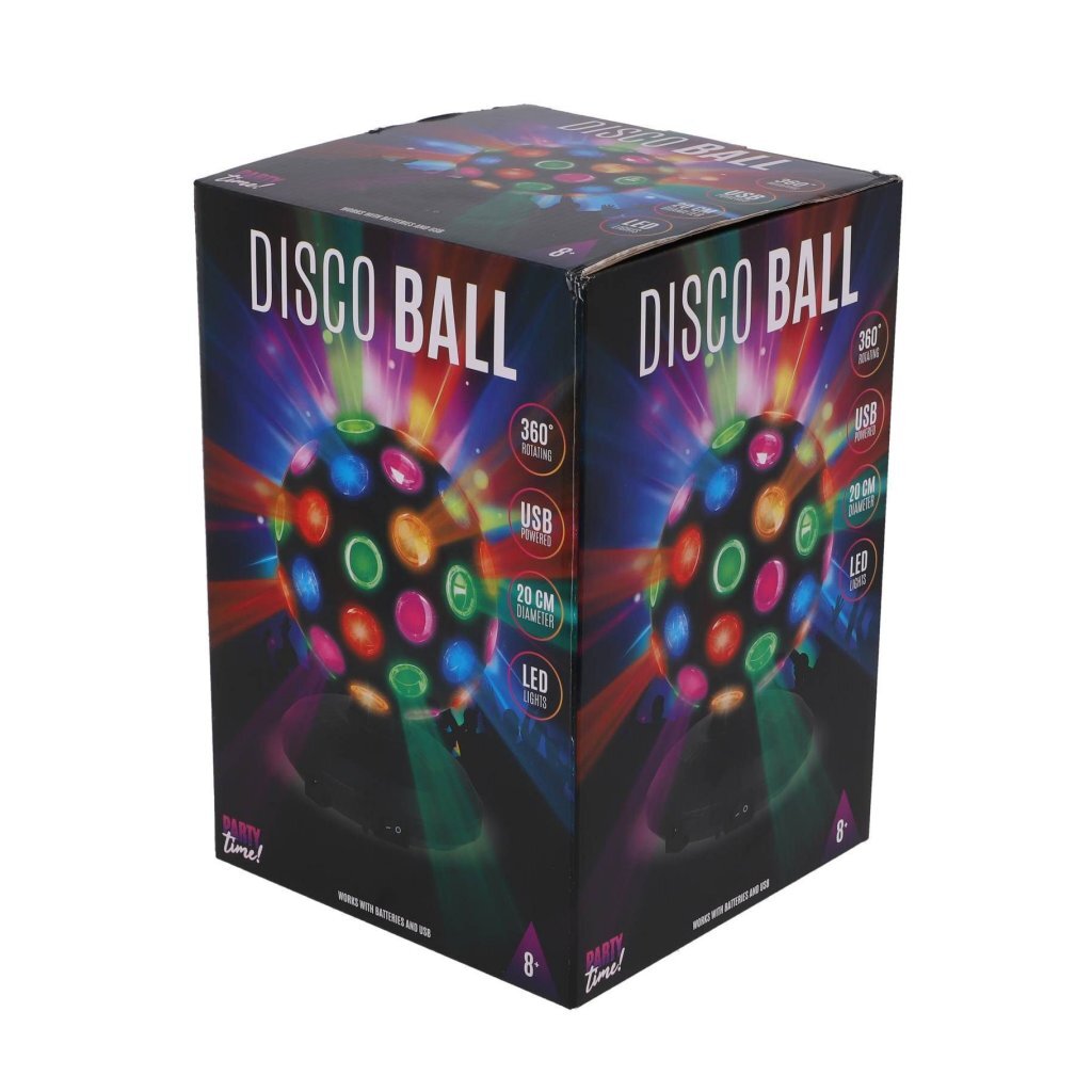 LED Disco Bal 20 cm Zwart