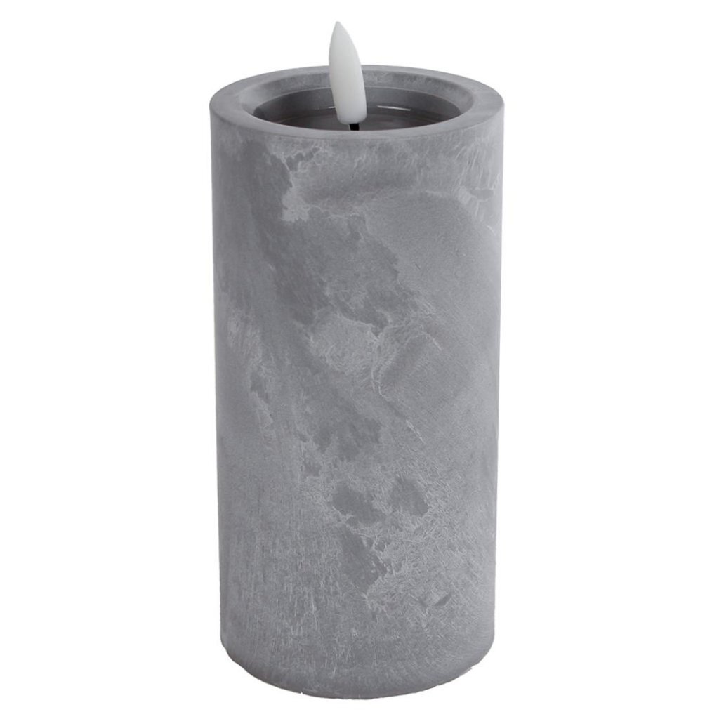 LED Kaars Ivar 7.5x15 cm Beton Grijs