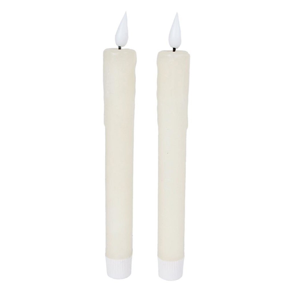 LED Kaarsen + Afstandsbediening 2 Stuks Ivoor