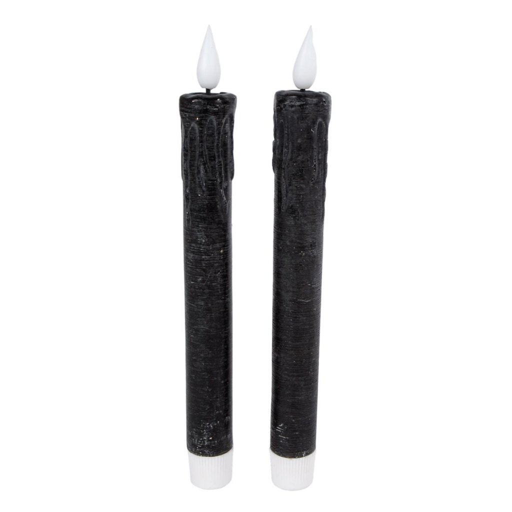 LED Kaarsen + Afstandsbediening 2 Stuks Zwart