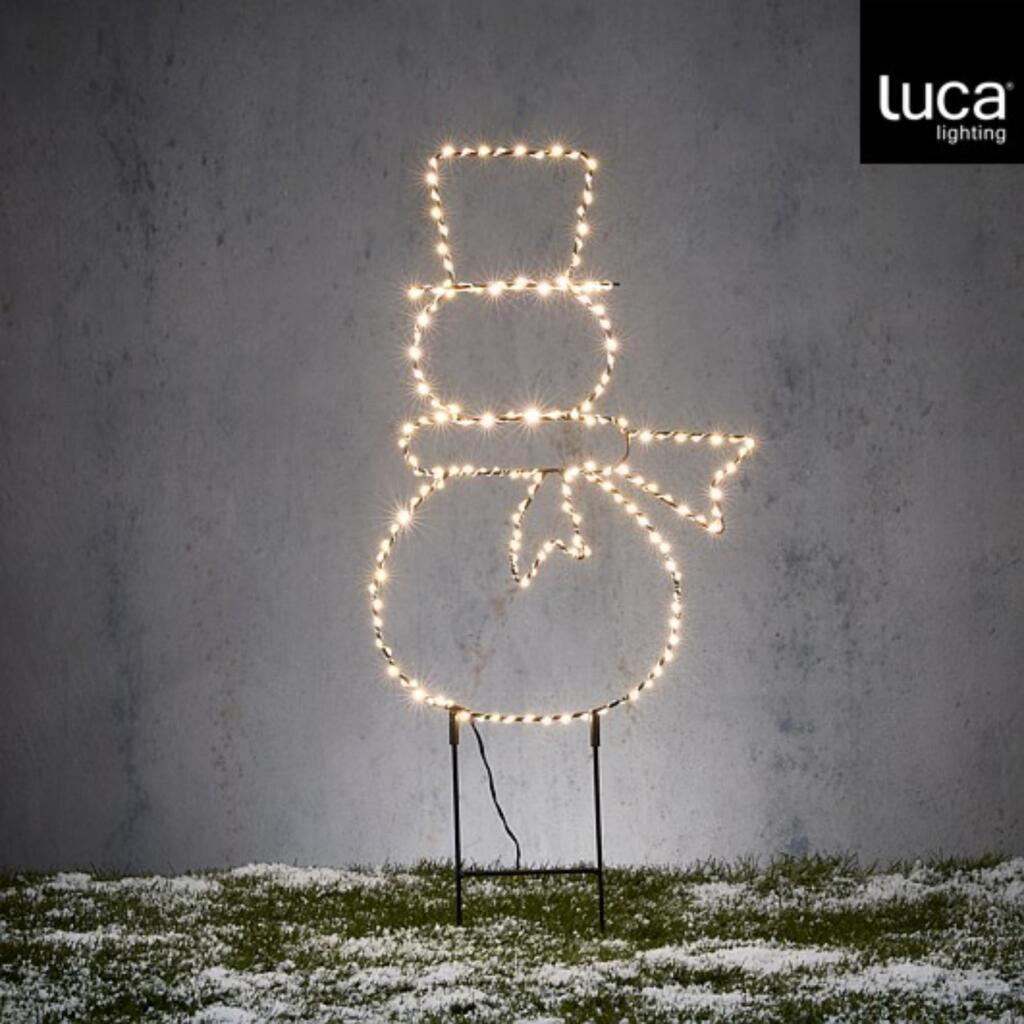 Luca Lighting Tuinsteker LED Sneeuwman 30x68.5 cm Warm Wit Licht