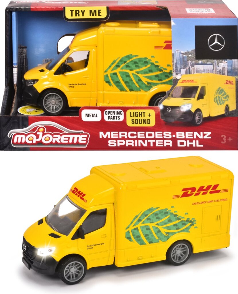 Majorette Grand Series Mercedes-Benz Sprinter DHL Metaal Licht en Geluid 12