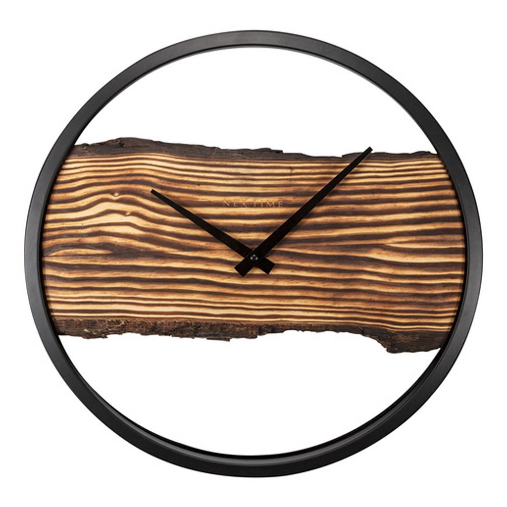 NeXtime NE-3263BR Forest Large Wandklok 45 cm  Hout/Zwart
