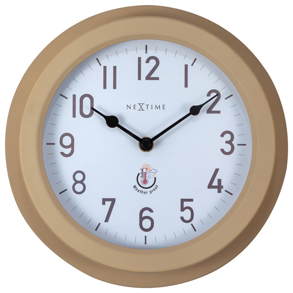 NeXtime NE-4301BR Buitenwandklok 22CM Metaal Bruin Poppy