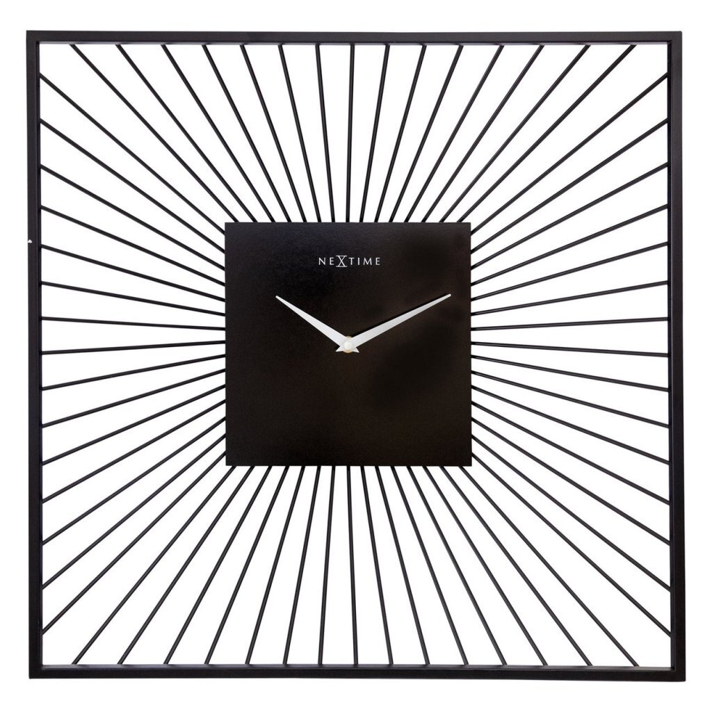 NeXtime Wandklok Vierkant 45x45x15 cm Zwart/Metaal