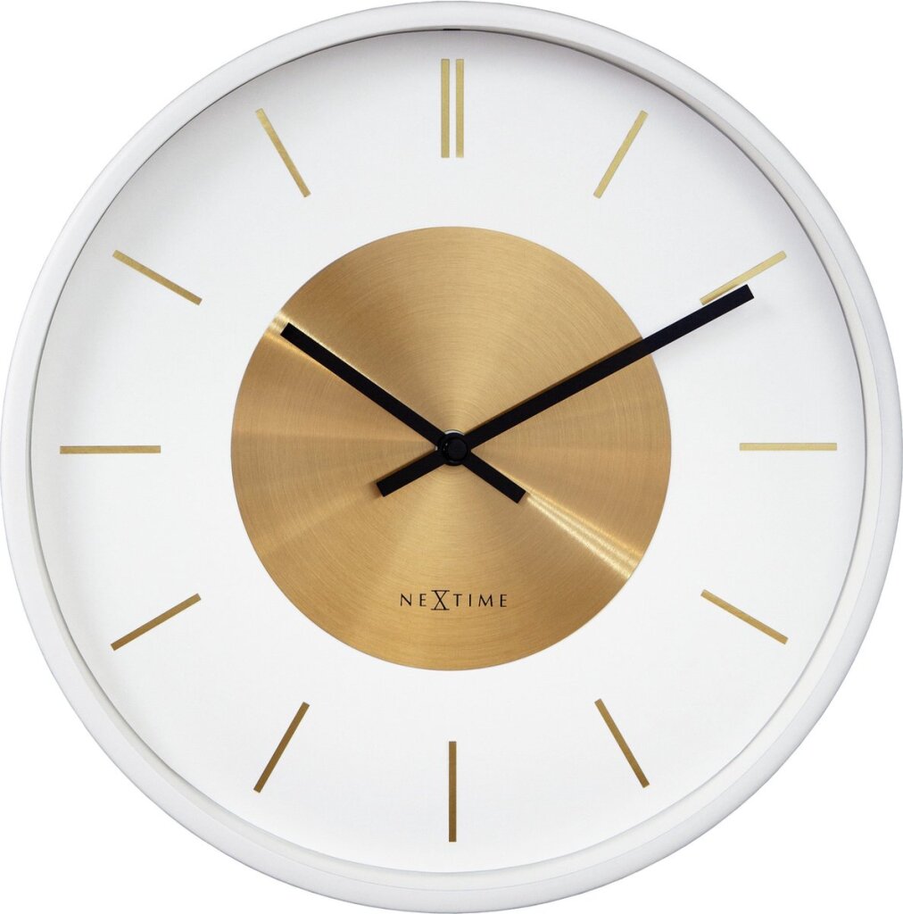 Nextime Wandklok Retro II 25cm Wit/Goud