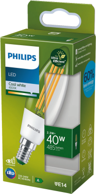 Philips LED CLA 40W B35 E14 4000K CL EELA SRT4 Verlichting