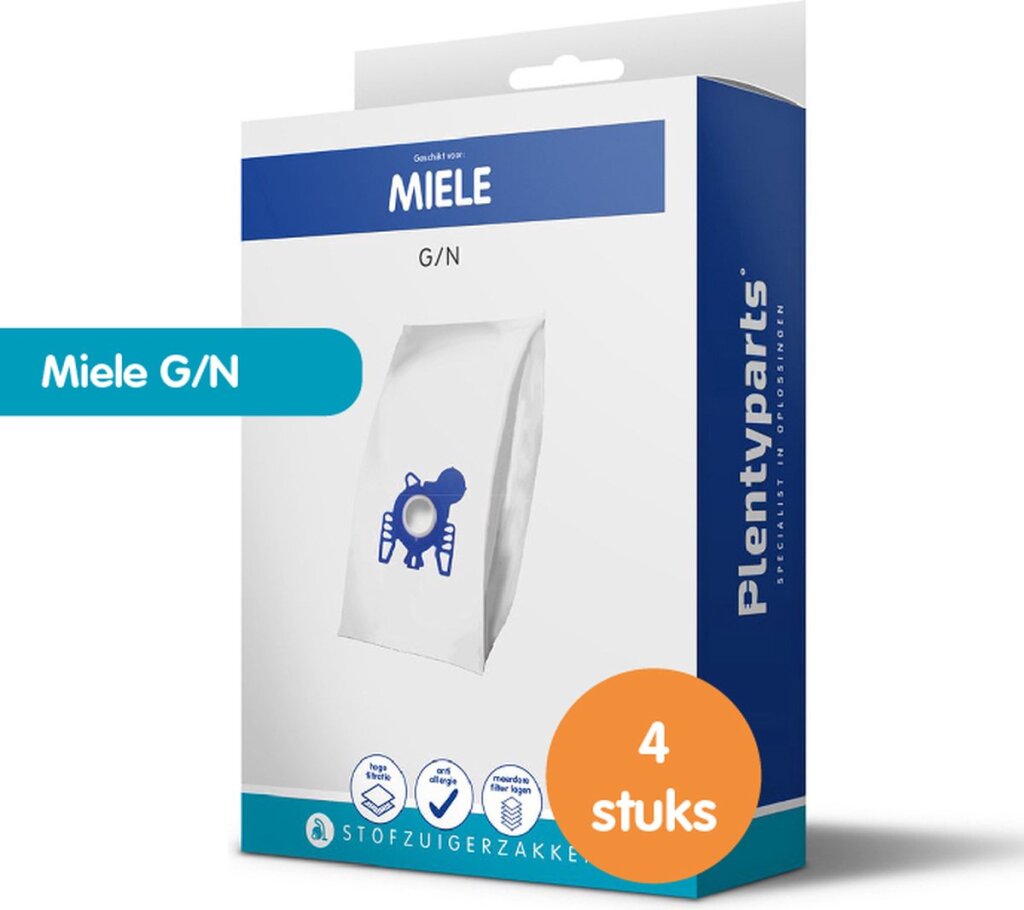 Plentyparts Stofzuigerzakken Geschikt voor Miele G/N - 4 stuks
