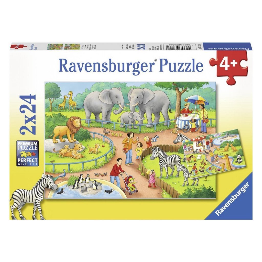 Ravensburger Puzzel Dag in de Dierentuin 2x24 Stukjes