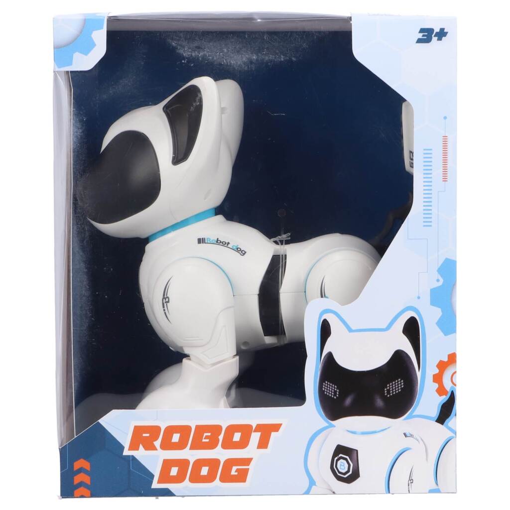 Robot Hond + Licht en Geluid Wit