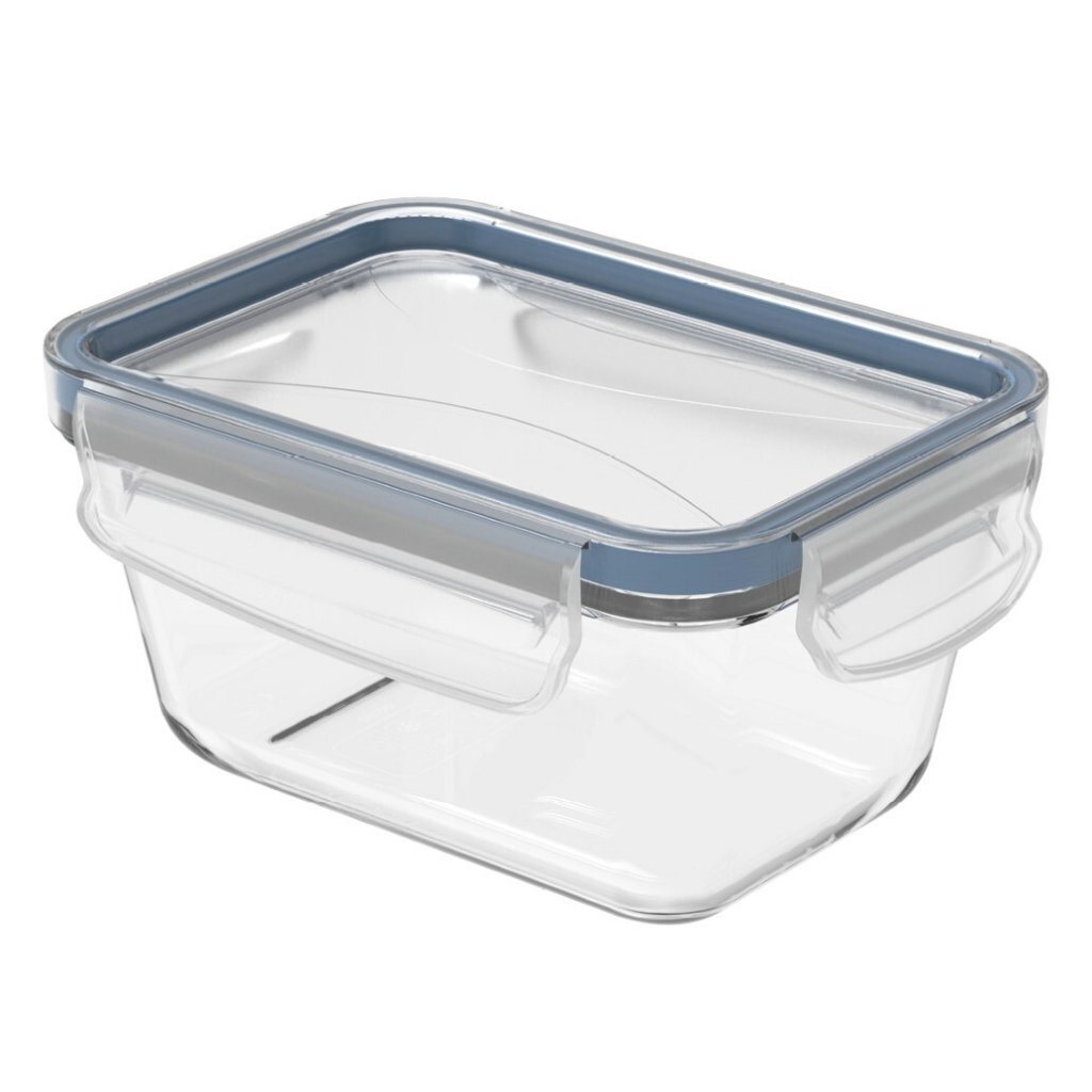 Rotho Clic & Lock Koelkast Bewaardoos 0.5L Horizon Blauw/Transparant/Glas