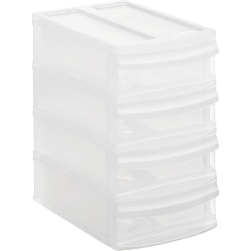 Rotho SYSTEMIX Design Ladekast met 4 Lades 19.6x14.1x23.3 cm Wit