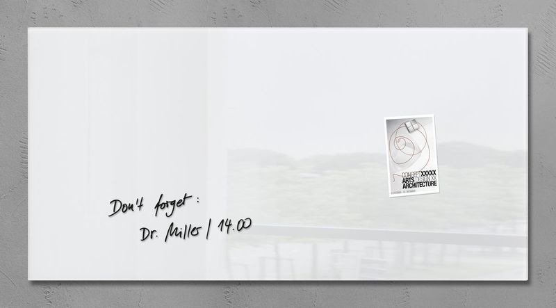 Sigel SI-GL146 Glasmagneetbord Artverum 910x460x15mm Wit