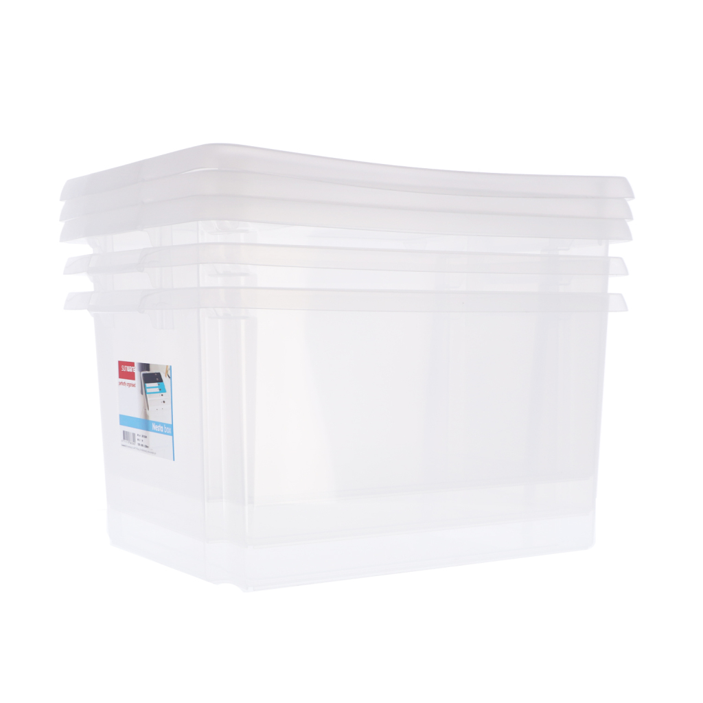 Sunware Nesta Opbergboxen 32L 3 Stuks Wit/Transparant