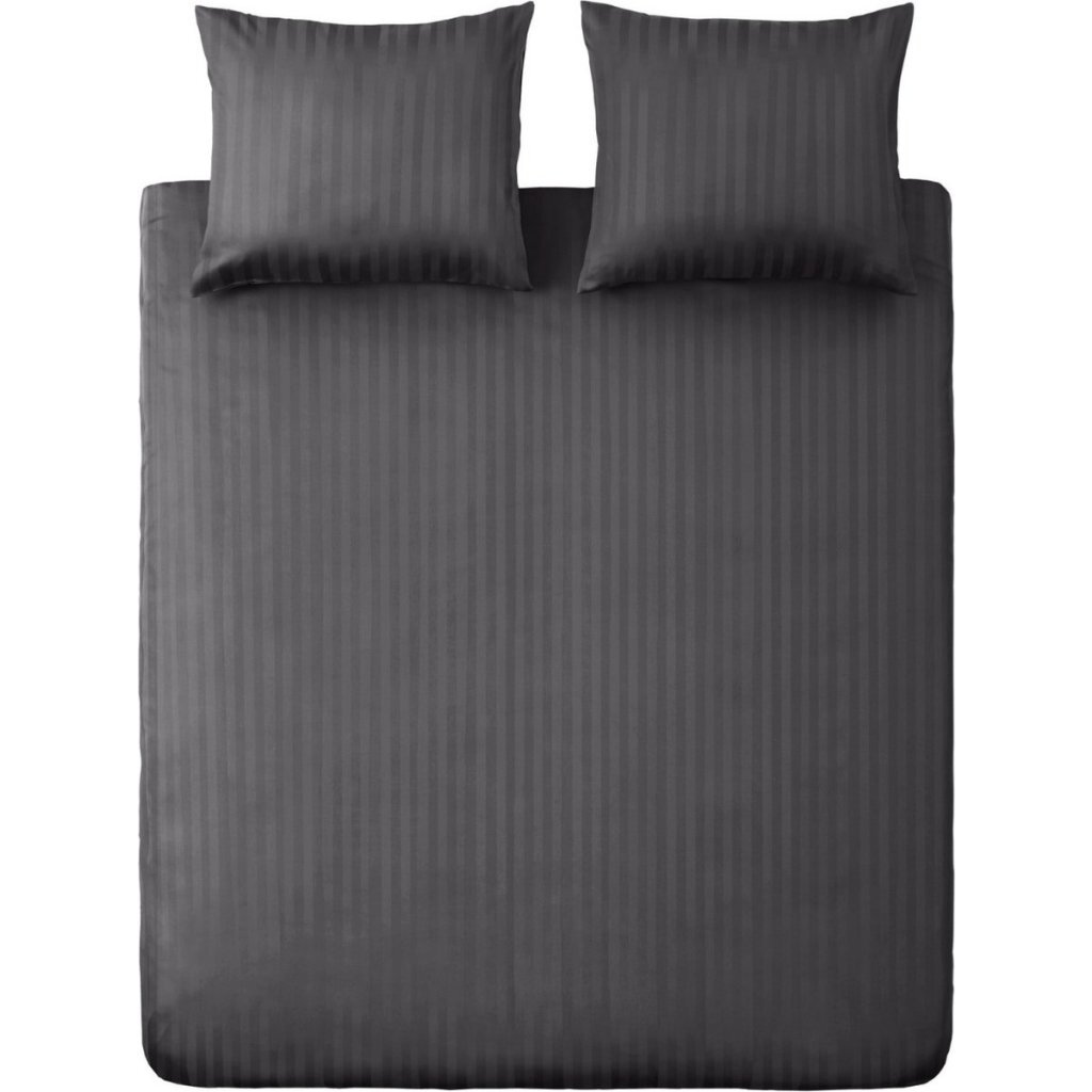 Ten Cate Katoen Satijnen Lits-Jumeaux Dekbedovertrek Streep 240x200/220 cm Antraciet
