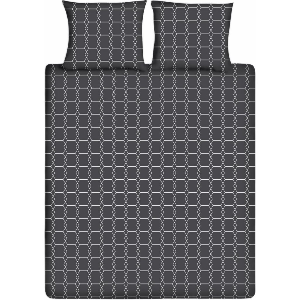 Ten Cate Katoenen Eenpersoons Dekbedovertrek 140x200/220 cm Graphic Antraciet
