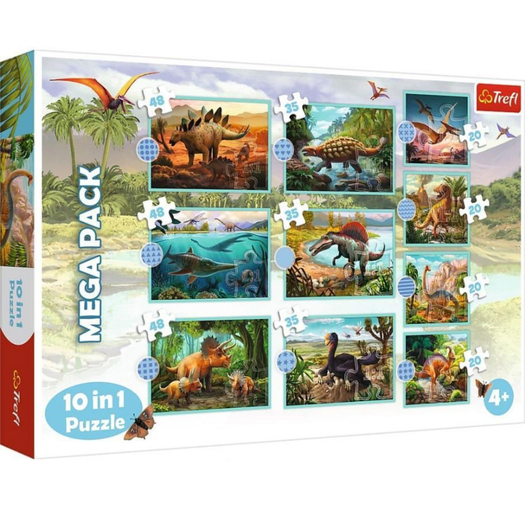 Trefl Puzzel 10in1 Mega Pack Dinosaurs 20-48 Stukjes
