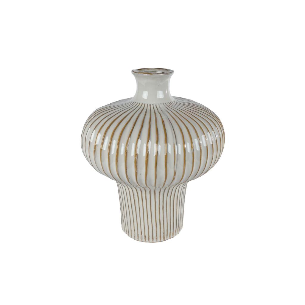 Vaas Jodie 31x31x35.5 cm Aardewerk/Wit/Bruin