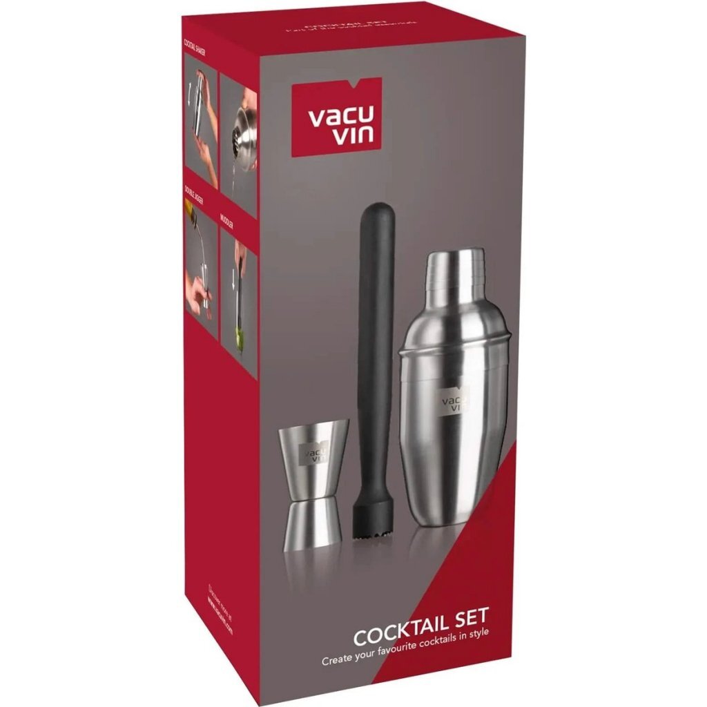 Vacuvin Cocktailset 3-delig RVS
