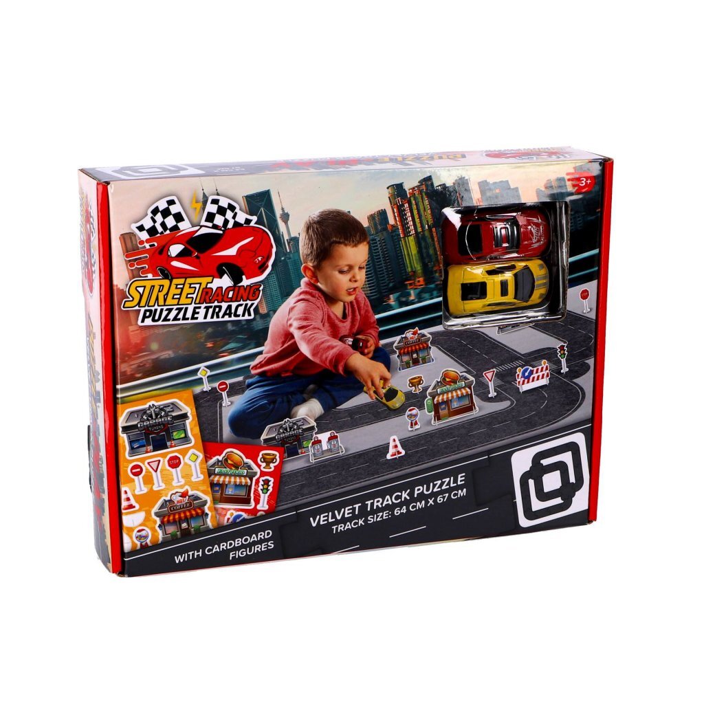 Wegenpuzzel + 2 Auto's 22-delig