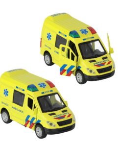 112 Pull-Back Ambulance Bus 1:34 + Licht en Geluid