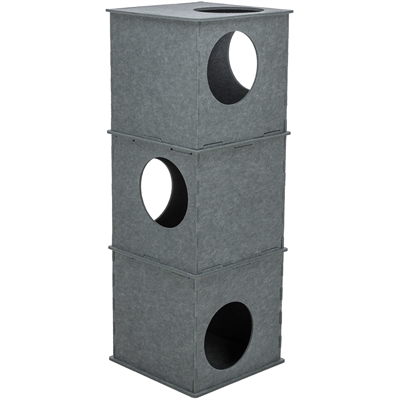 TRIXIE KATTENHUIS TOREN NELE VILT GRIJS