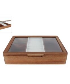 Acasiahouten Sieradendoos 19x19x22 cm Naturel