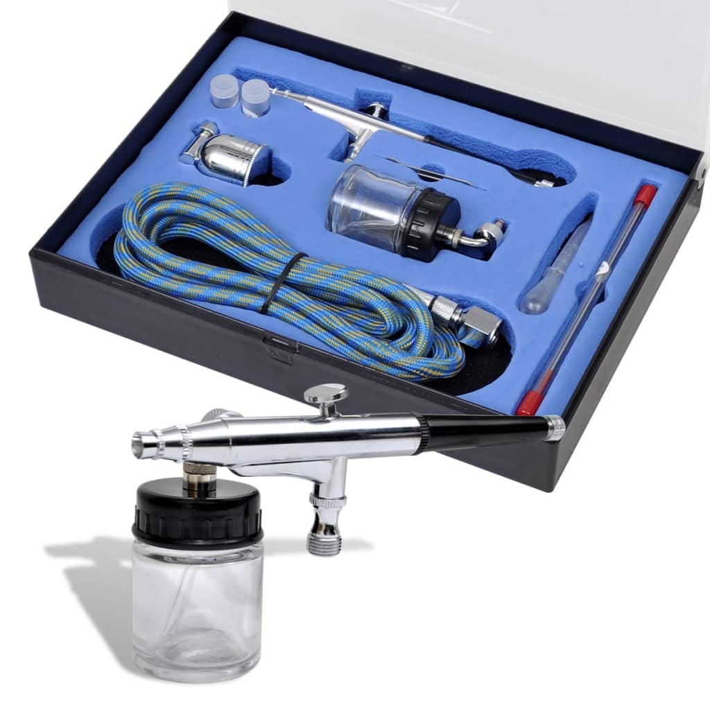 Airbrush set met glazen beker 0