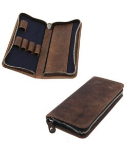 Alassio JU-2648 Leren Etui 17x8x2.5 cm Bruin