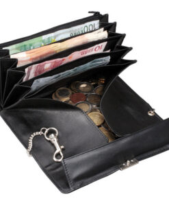 Alternative view of Alassio Kelnerportefeuille met Metalen Ketting Nappa Leer Zwart