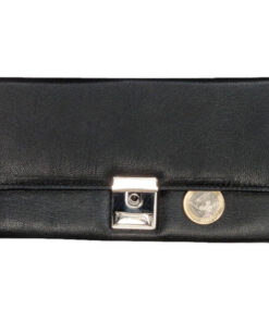 Alassio Kelnerportefeuille met Metalen Ketting Nappa Leer Zwart