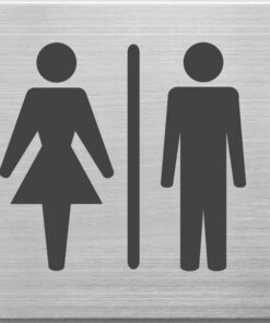 Alco AL-450-3 Pictogram RVS 90x90x1mm - WC Dames En Heren -