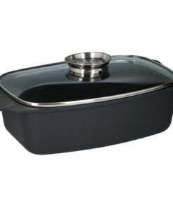 Alpina Braadslee met Glazen Deksel 5.5L 39.5x22.5x10.8 cm Zwart