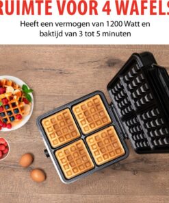 Alternative view of Alpina Wafelijzer Brusselse Wafels Antiaanbaklaag 4 Wafels 1200W