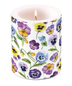 Ambiente Kaars Groot Viooltjes 75 Uren 10x12 cm