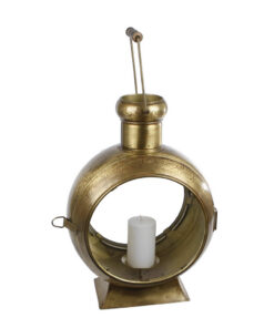 Antieke Lantaarn Berend 33x23x46 cm Goud/Glas/metaal