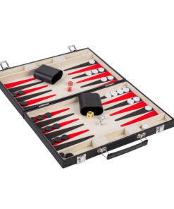 Backgammon in Koffer Zwart
