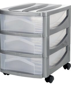 Bama Big Hobby Ladesysteem met 3 Laden 30x30x40 cm Zilver/Wit