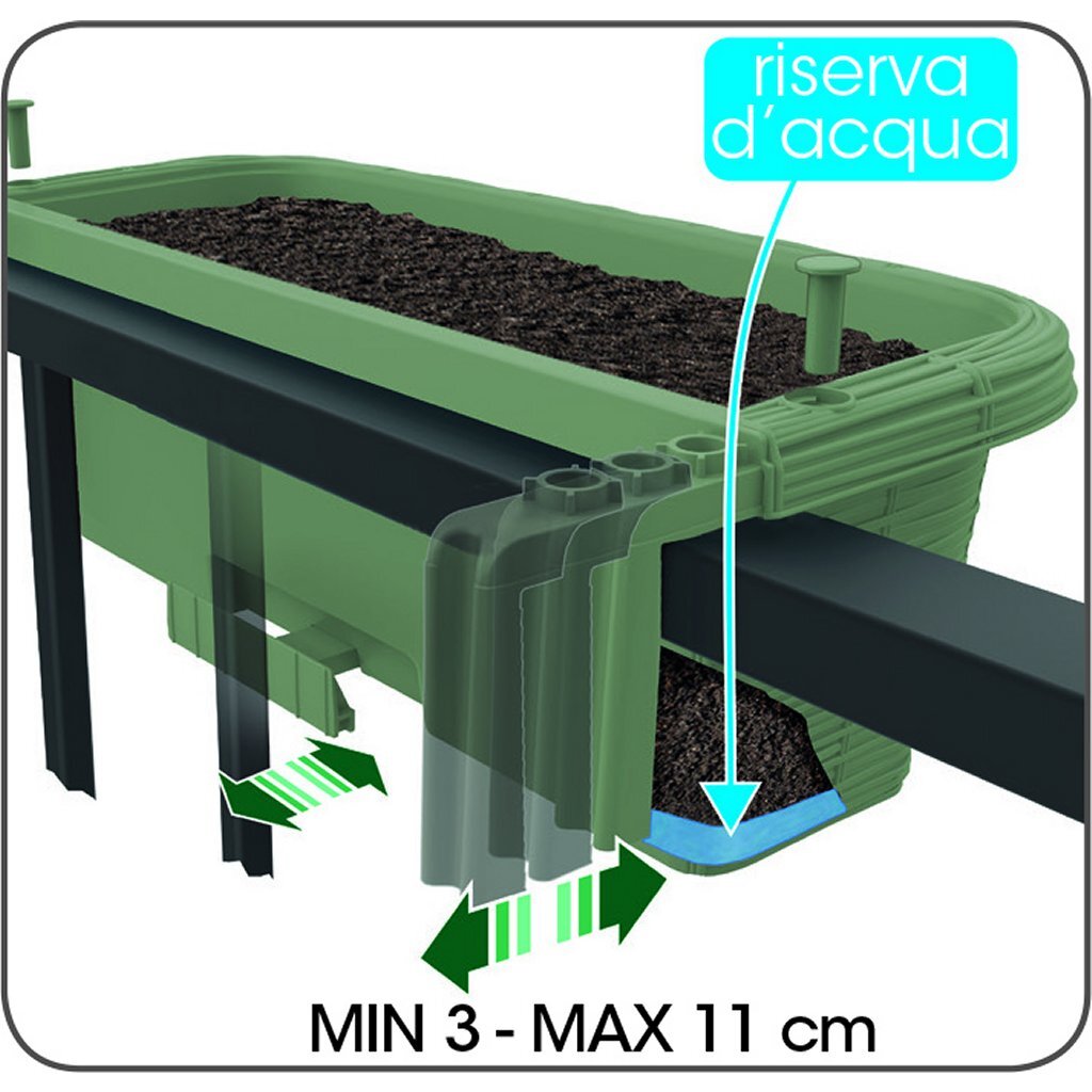 Bama Fioriera Bloem-Balkonbak 60x20x18.5 cm Sagegroen - Image 3