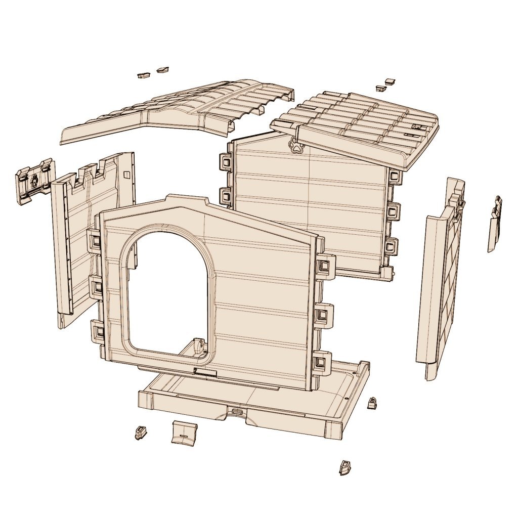 Bama Pet Cuccia Hondenhok 89x75x62 cm Beige/Taupe - Image 3